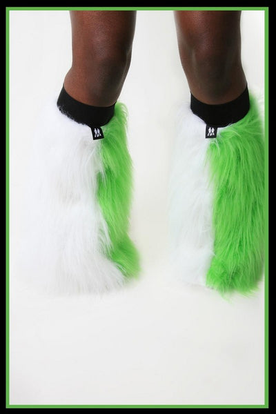 Vertical White & Green Fluffies
